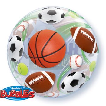 Bubble-Ballon Happy Birthday Sport und verschiedenen Bällen